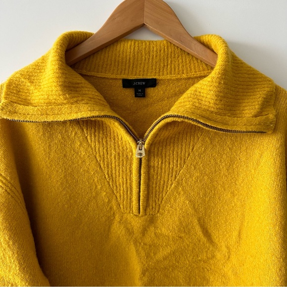 J. Crew • Golden Yellow Relaxed Half Zip Stretch Pullover Sweater - Picture 5 of 10